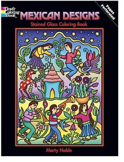 Mexican Designs Stained Glass Coloring Book