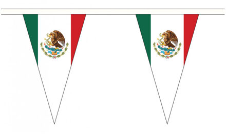Mexico landen punt vlaggetjes - 5 meter - polyester - vlaggen versiering