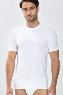 Mey Shirt KM Dry Cotton 46003 - Wit 101 weiss Heren - 4