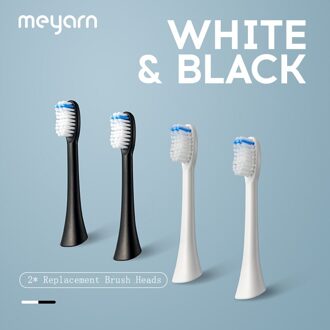Meyarn Opzetborstel Vervanging Voor Meyarn Sonic Elektrische Tandenborstel Waterdicht 2 Stuks/pakket wit
