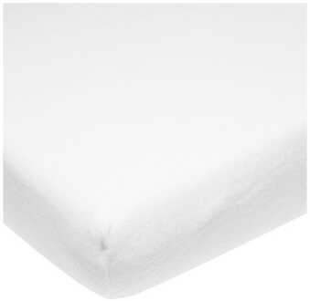 Meyco katoenen molton hoeslaken peuterbed 70x140/150 cm Wit - 000