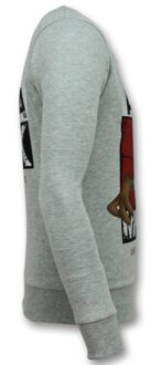 MFCKR Trui - Cartoon Sweater Heren - Truien Mannen - Grijs - Maten: XXL