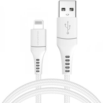 MFI Braided Lightning naar USB kabel - 1,5 meter - Wit