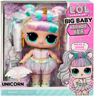 MGA Entertainment L.O.L. Surprise! - Big Baby Hair Hair Hair Doll - Unicorn Pop