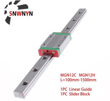 MGN12 200 400 450 500 800 900 1000 1500mm Miniature Linear Rail Slide 1pc MGN Linear Guide+1pc MGN12H/MGN12C Carriage CNC Parts