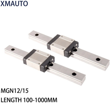MGN12 MGN15 100 - 1000mm Miniature Linear Rail Slide 2pc MGN Linear Guide +2pc MGN12H or MGN12C Carriage 3D Printer CNC