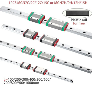 MGN7 MGN12 MGN15 MGN9 L 100 200 350 500 600 800mm miniature linear rail slide 1pcs MGN linear guide MGN carriage CNC 3D Printer