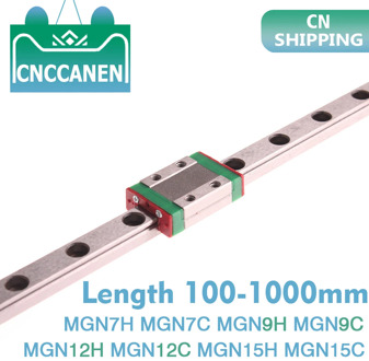 MGN7 MGN9 MGN12 MGN15 100 - 1000mm Miniature Linear Rail Slide 1pc MGN Linear Guide +1pc MGN9H or MGN9C Carriage 3D Printer CNC