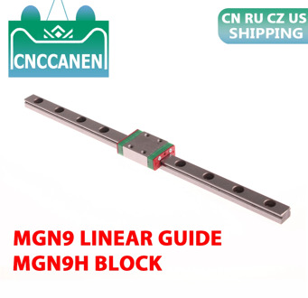 MGN9 9mm Linear Guide 100mm - 1000mm 250 300 350mm 600mm MGN Miniature Linear Rail + MGN9H Linear Carriage Block CNC 3D Printer