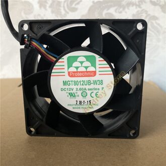 MGT8012YB-R38 MGT8012MB-W38 12V 1.8A 2.6A 8Cm 8038 3-Draad 4-Draad Grote Air Volume Booster Cooling fan Air Blower
