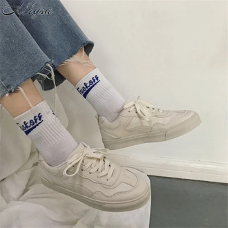 Mhysa 2019 New spring tenis feminino lace-up white shoes woman PU Leather solid color female shoes casual women sneakers T133