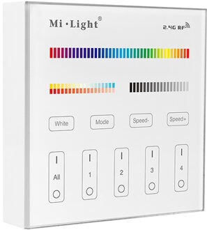 Mi Light MiBoxer - Smart Touch Wandbediening - RGB+CCT - 4 Zone - Mat Wit
