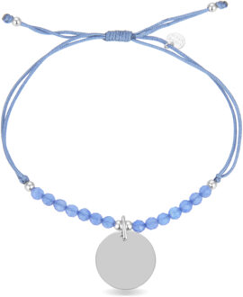 mi sol armband in 925 sterling zilver en blauwe agaat met gerhodineerde afwerking - One Size