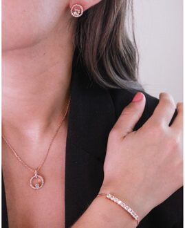 Mia Amory Sets - Roségoud en Kristal - One Size