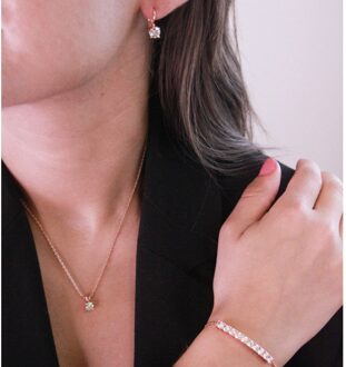 Mia Ronde Vernice Sets - Roségoud en Kristal - One Size