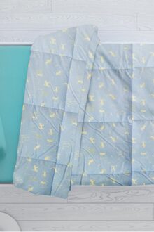 Miabella Thuis 95X145 100 Katoenen Baby Quilt 10624 Blauwe Kat