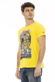 Miami Beach Graphic T-shirt Korte Mouwen Ronde Hals Goud