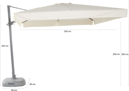 Miami zweefparasol 300x300cm - Laagste prijsgarantie! Wit