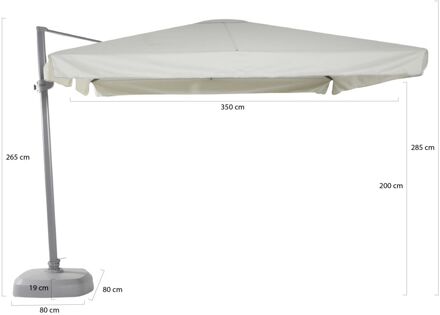 Miami zweefparasol 300x300cm - Laagste prijsgarantie! Wit
