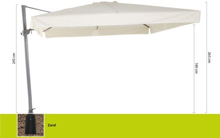 Miami zweefparasol 300x300cm - Laagste prijsgarantie! Wit