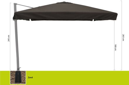 Miami zweefparasol 300x300cm - Laagste prijsgarantie! Zwart