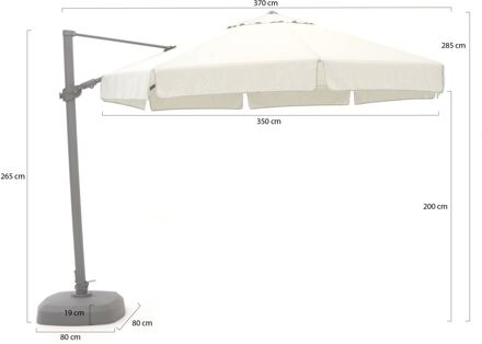 Miami zweefparasol ø 350cm - Laagste prijsgarantie! Wit