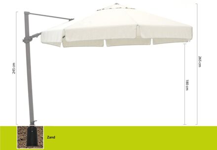 Miami zweefparasol ø 350cm - Laagste prijsgarantie! Wit