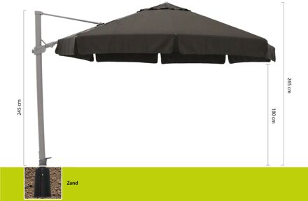 Miami zweefparasol ø 350cm - Laagste prijsgarantie! Zwart