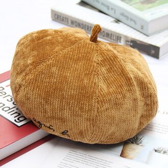 MIARA. L alfabet geborduurde chenille baret casual mode achthoekige hoed vrouwen veelzijdige pompoen hoed type5