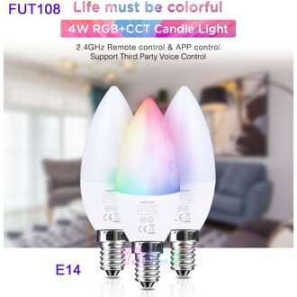 Miboxer 4W E14 Led Kaars Licht Rgb + Cct/Kleur Temperatuur Spotlight FUT108/FUT109 Bulb Lamp voor Slaapkamer Kamer Verlichting FUT108 RGB CCT
