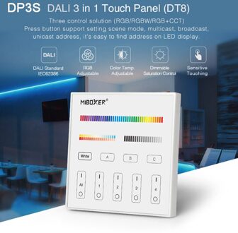 Miboxer 86 Touch Panel Dali 5 In 1 Led Controller Dali Bus Voeding Din Rail Dali Dimmen Systeem (DT8) voor Led Lampen DP3S
