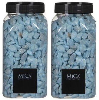 Mica Decorations 2x Decoratie/hobby steentjes licht blauw 650 ml