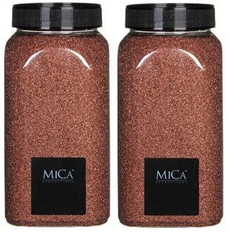 Mica Decorations 2x Decoratiezand koper bruin 650 ml - Home Deco - Woonaccessoires - Decoratie materialen