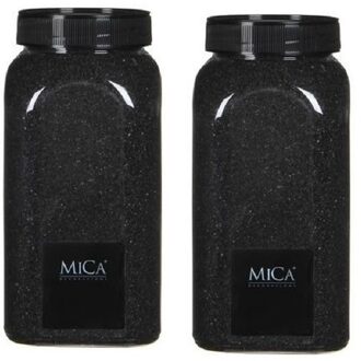 Mica Decorations 2x Hobby fijn zand zwart 1 kg