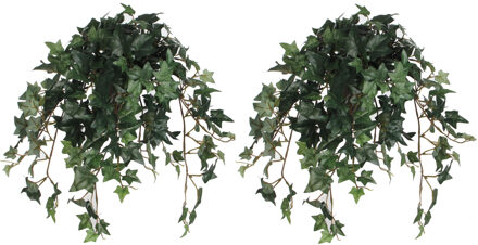 Mica Decorations 2x stuks hedera klimop kunstplanten groen in pot L45 x B25 x H25 cm - Kunstplanten