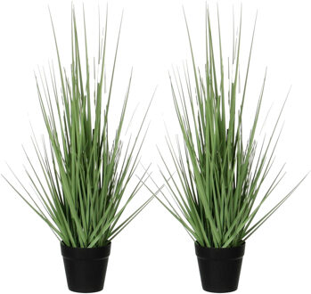 Mica Decorations 2x stuks mica Decorations - gras kunstplant - groen - H53 x D30 cm - Kunstplanten