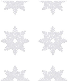 Mica Decorations 2x Witte foam hangslingers/slingers met sneeuwvlokken 180 x 15 cm - Decoratiesneeuw