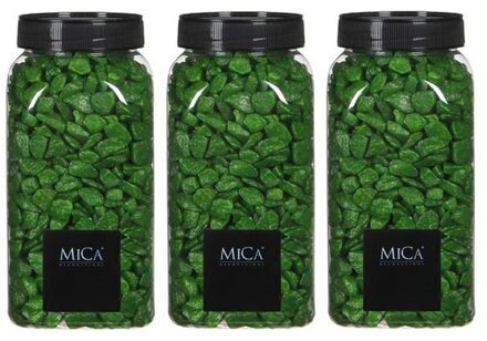 Mica Decorations 3x Decoratie/hobby steentjes gras groen 650 ml