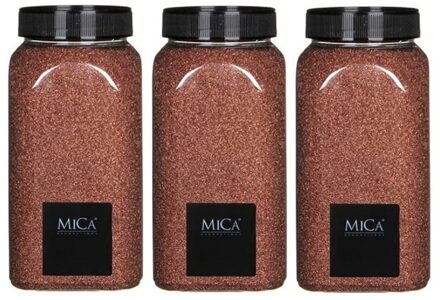 Mica Decorations 3x Decoratiezand koper bruin 650 ml - Home Deco - Woonaccessoires - Decoratie materialen