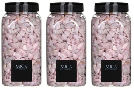 Mica Decorations 3x mica decorations decoratie steentjes - gras groen - 650 ml - 5-8 mm - hobbystenen