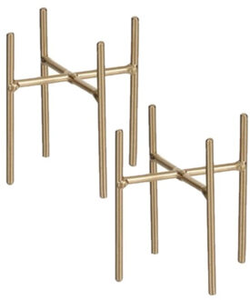 Mica Decorations 3x stuks plantenstandaard/voet Ascot goud 10 x 9 cm