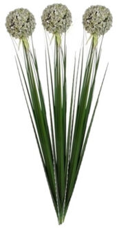 Mica Decorations 3x stuks witte allium/sierui kunstbloem 80 cm