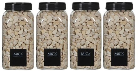 Mica Decorations 4x Decoratie/hobby steentjes creme 650 ml - Home Deco - Woonaccessoires - Decoratie materialen