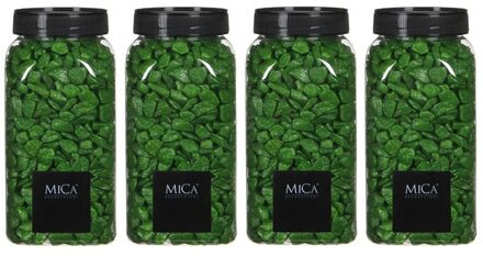 Mica Decorations 4x Decoratie/hobby steentjes gras groen 650 ml - Home Deco - Woonaccessoires - Decoratie materialen