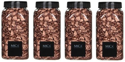 Mica Decorations 4x Decoratie/hobby steentjes koperbruin 650 ml - Home Deco - Woonaccessoires - Decoratie materialen