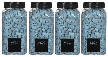 Mica Decorations 4x Decoratie/hobby steentjes licht blauw 650 ml
