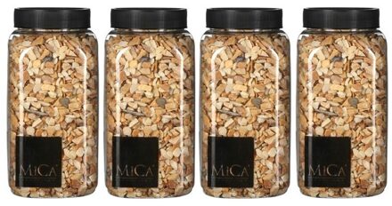 Mica Decorations 4x Decoratie/hobby steentjes mini lichtbruin 650 ml - Home Deco - Woonaccessoires - Decoratie materialen