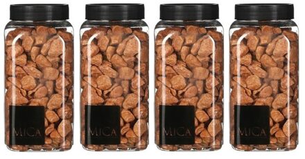 Mica Decorations 4x Decoratie/hobby steentjes terra cotta  650 ml - Home Deco - Woonaccessoires - Decoratie materialen