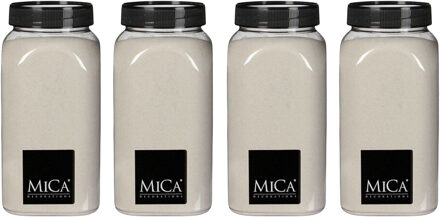 Mica Decorations 4x Decoratiezand creme wit 650 ml - Home Deco - Woonaccessoires - Decoratie materialen