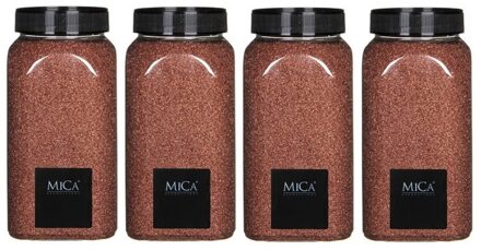 Mica Decorations 4x Decoratiezand koper bruin 650 ml - Home Deco - Woonaccessoires - Decoratie materialen